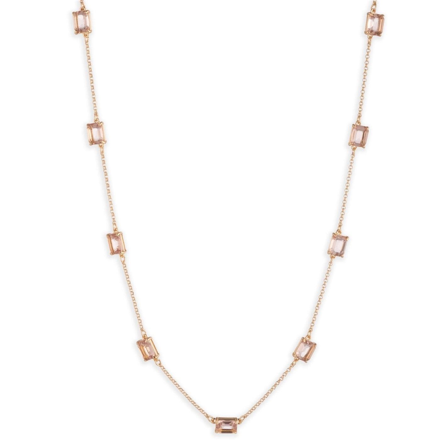 RALPH LAUREN Lauren Ralph Lauren Gold & Rose Stone Necklace by COGGLES