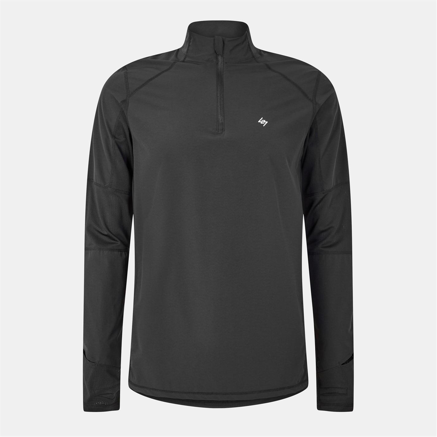 REPRESENT 247 Men's Quarter-Zip Long-Sleeve Performance Gym Top by COGGLES