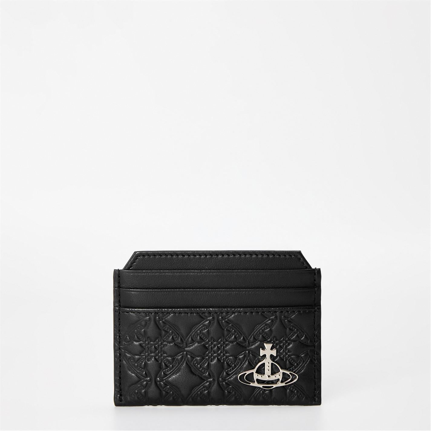 VIVIENNE WESTWOOD Men's Embossed Leather Saturn Orb Cardholder by COGGLES