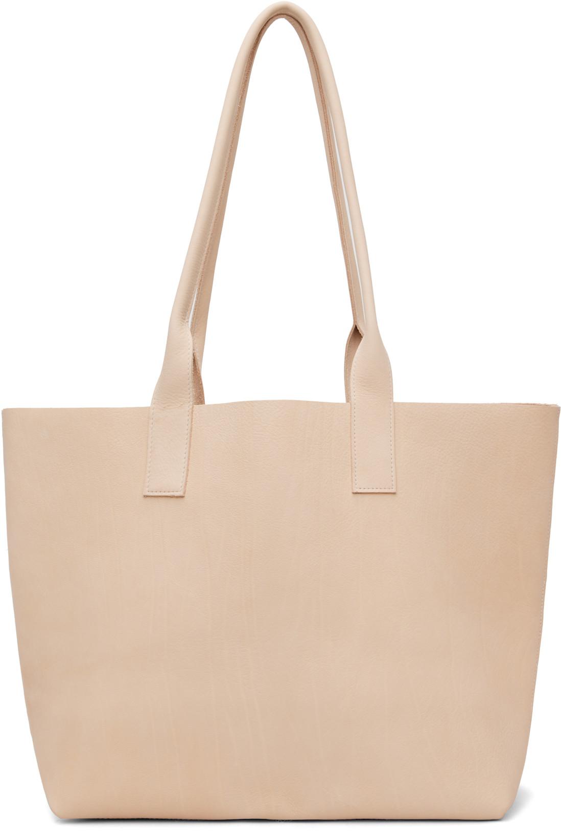 Beige Leather Tote by COLBO