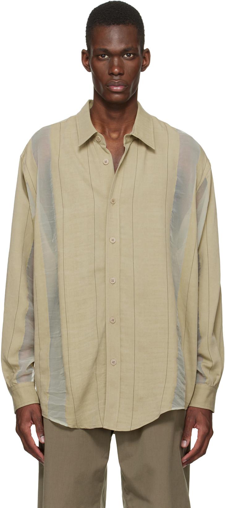 Beige Office Shirt by COLBO