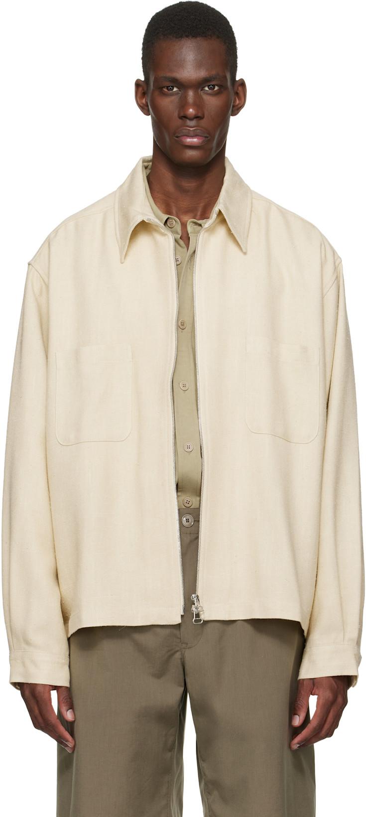 Beige Zip Jacket by COLBO