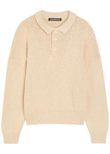 Beach textured-knit cotton polo jumper by COLE BUXTON
