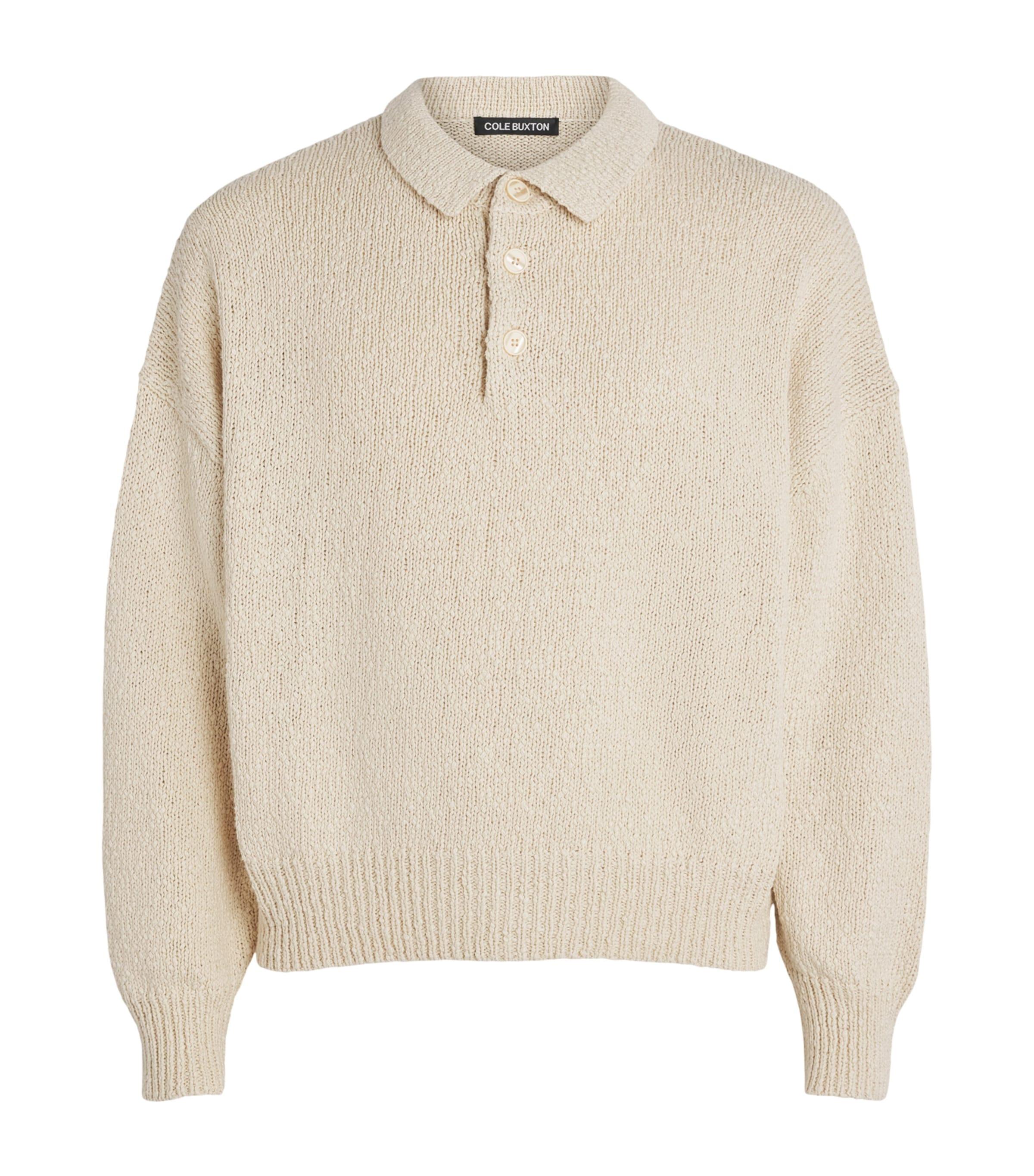 COLE BUXTON Cotton Beach Polo Sweater by COLE BUXTON