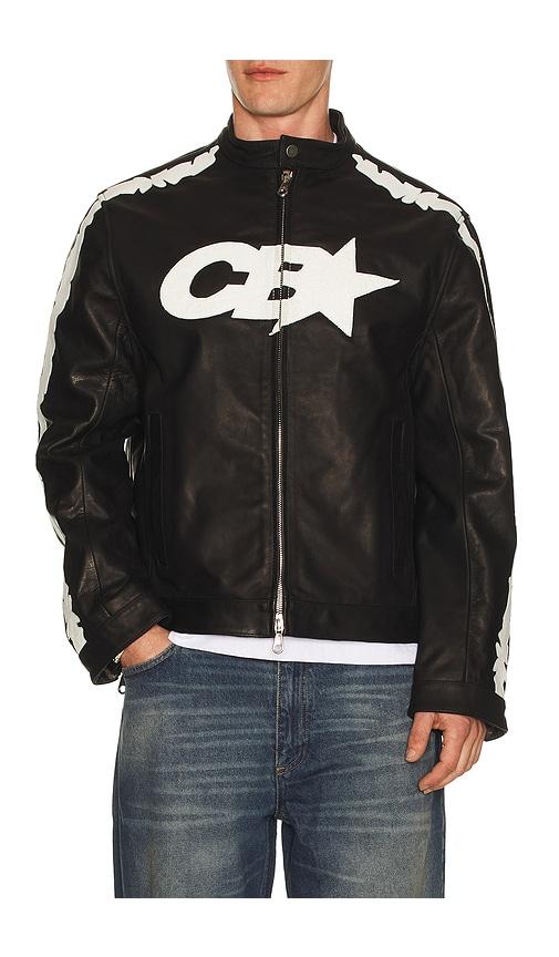Cole Buxton Decal Racer Jacket in Black by COLE BUXTON
