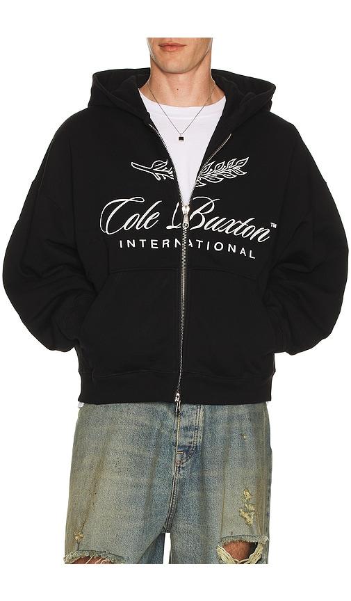 Cole Buxton International Zipped Hoodie in Black by COLE BUXTON