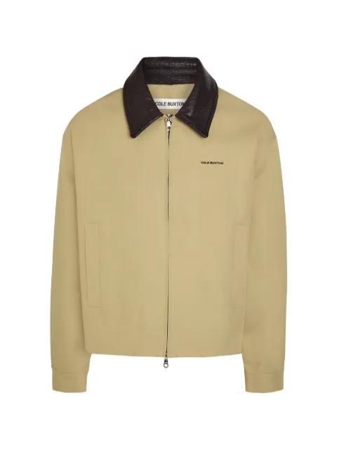 leather-collar logo-print jacket by COLE BUXTON