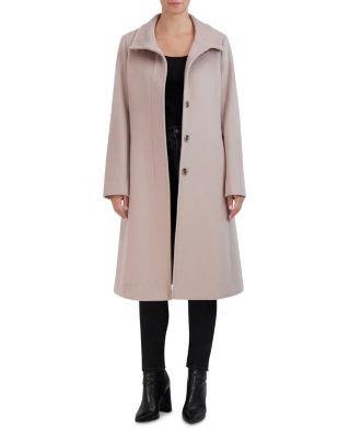 Button Front Flared Coat by COLE HAAN