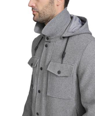 Men's Full-Zip Twill Field Jacket with Removable Hood by COLE HAAN