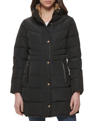 Quilted Hidden Hood Coat by COLE HAAN
