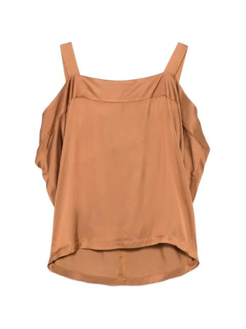Satik cold-shoulder satin top by COLLECTION PRIVEE?