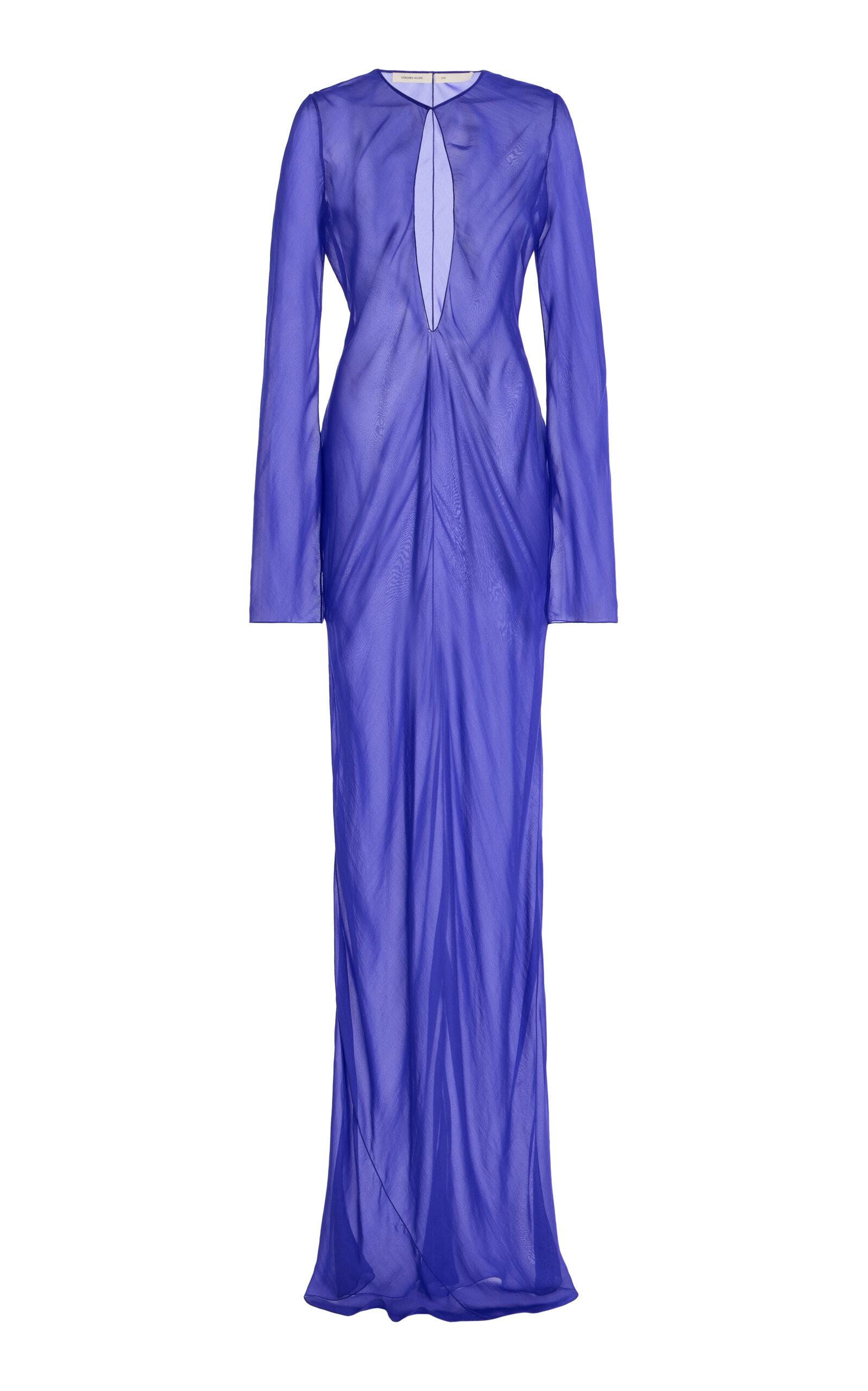 COLLEEN ALLEN Keyhole Silk Chiffon Maxi Dress - Moda Operandi by COLLEEN ALLEN