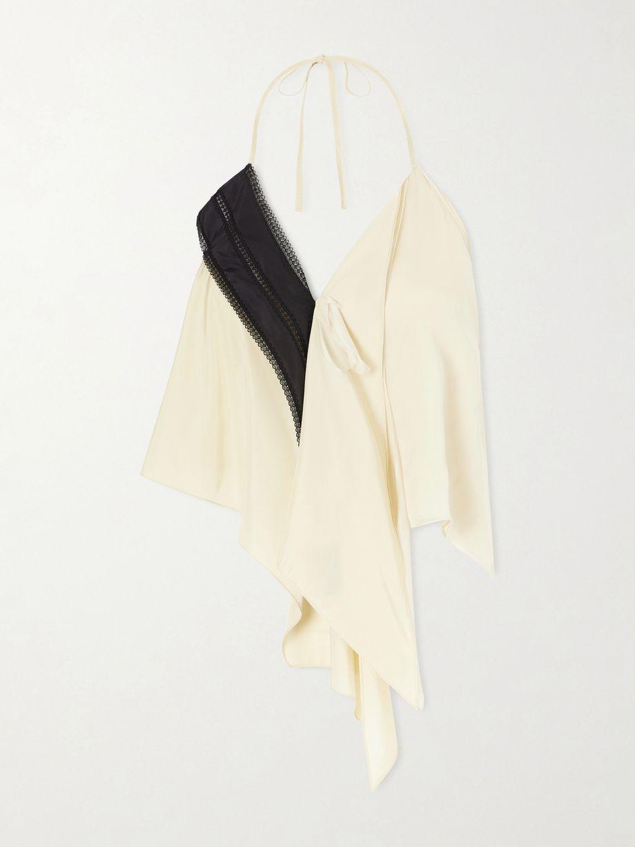 Halter silk-blend blouse by COLLEEN ALLEN