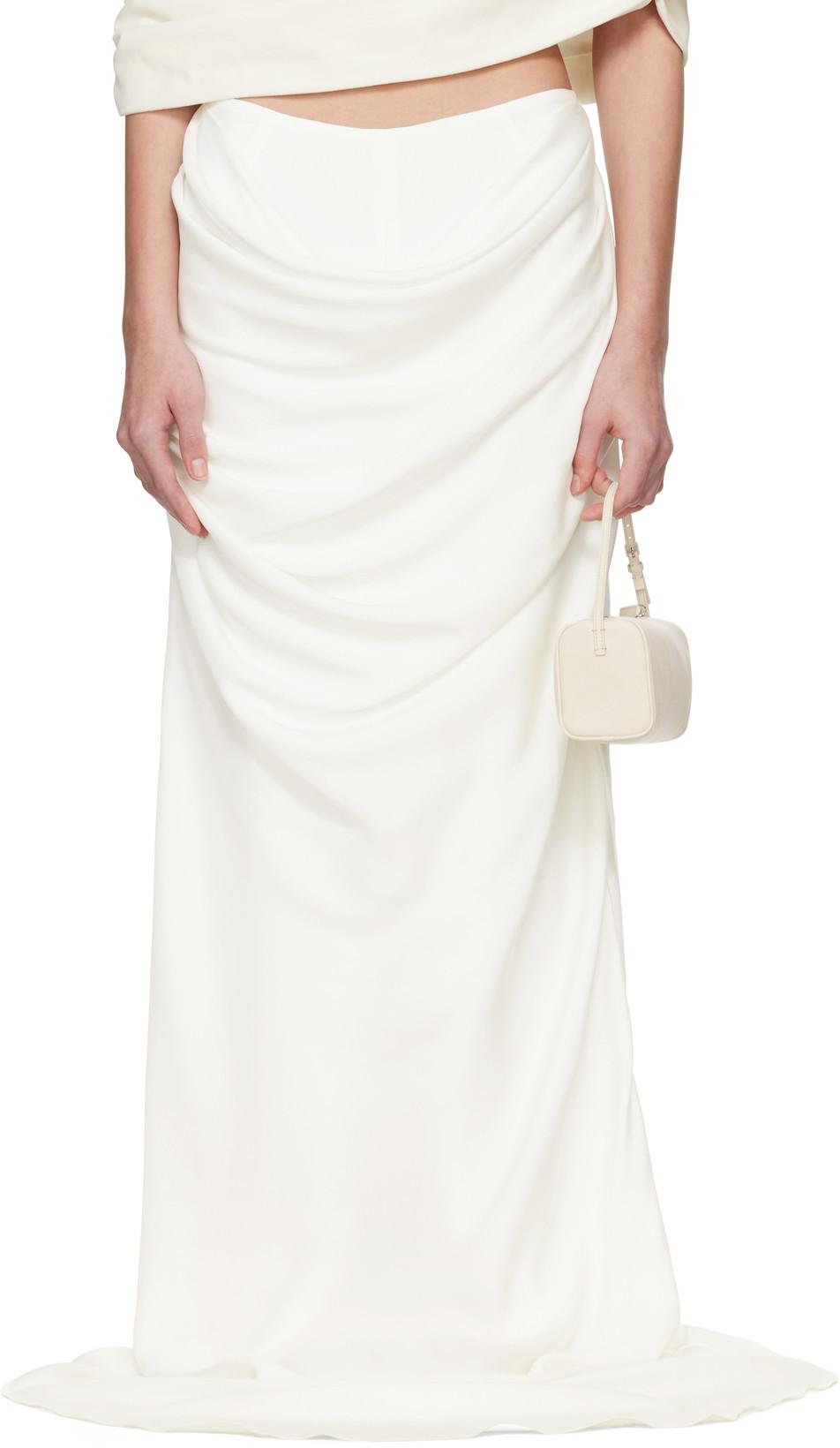 SSENSE Exclusive Bridal Capsule Silk Bustle Maxi Skirt by COLLEEN ALLEN