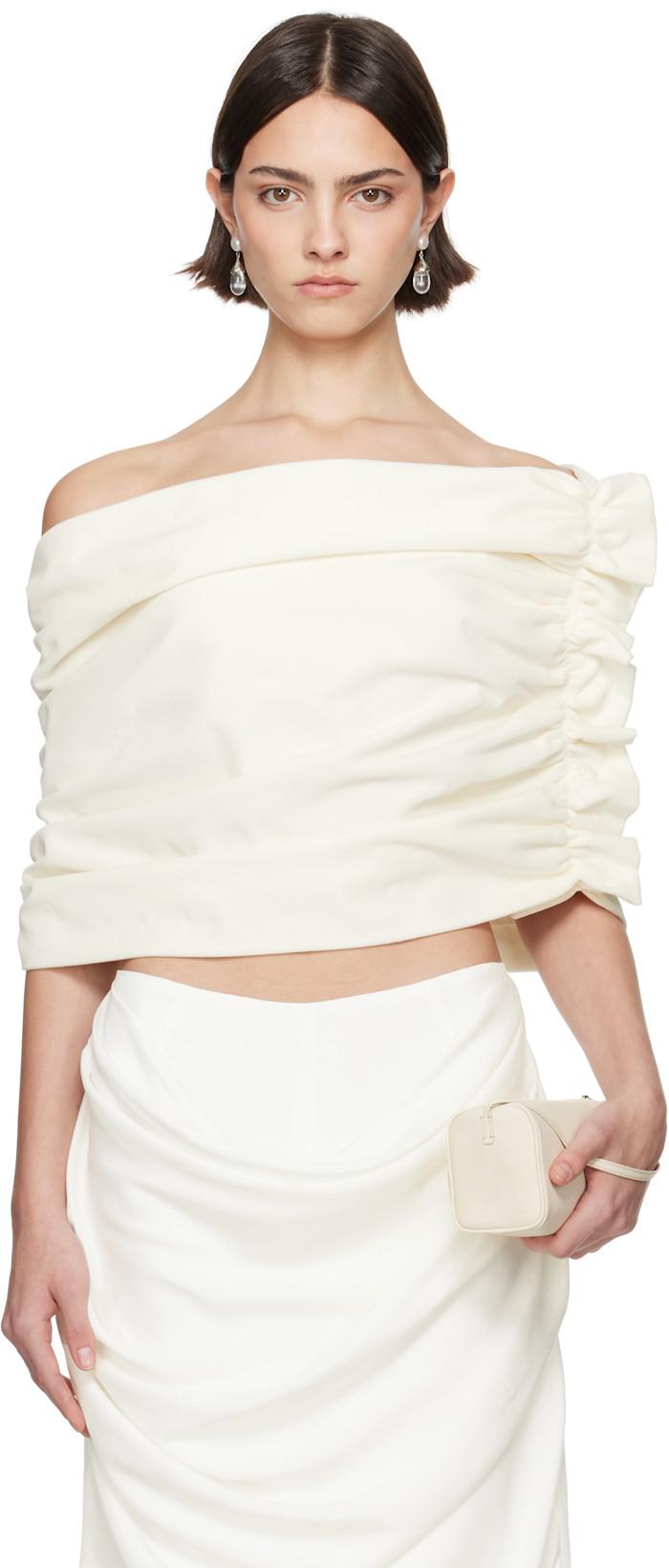 SSENSE Exclusive Bridal Capsule Velvet Shawl Top by COLLEEN ALLEN