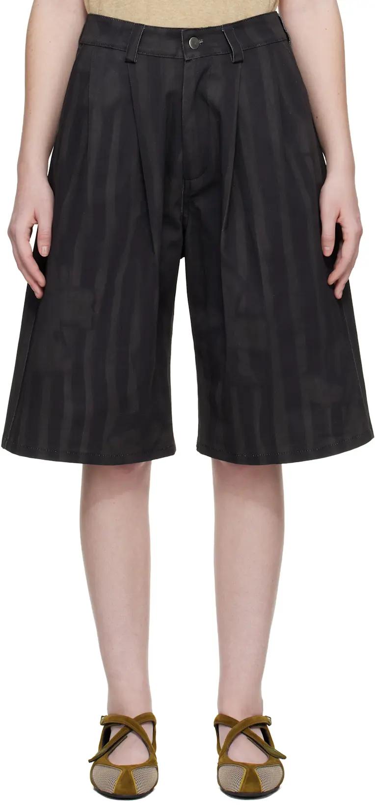 Black Catchfly Shorts by COLLINA STRADA
