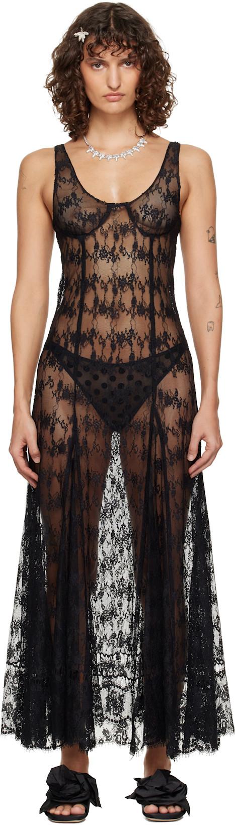 Black Pamela Maxi Dress by COLLINA STRADA