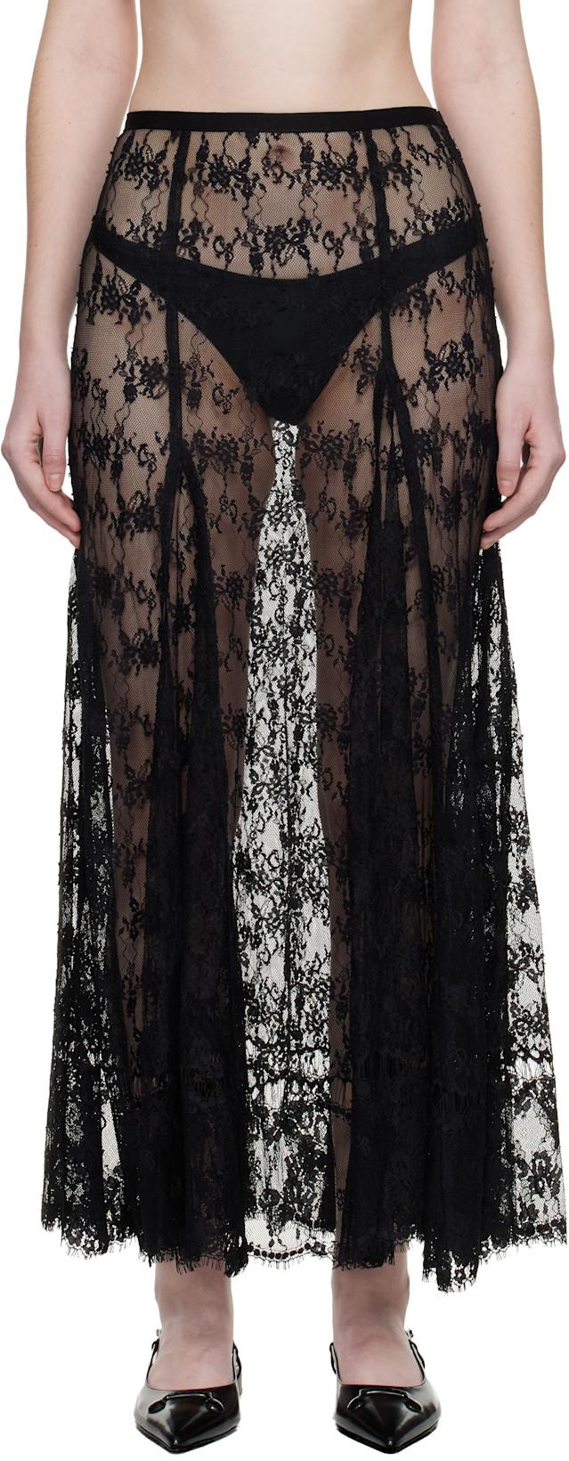 Black Pamela Maxi Skirt by COLLINA STRADA