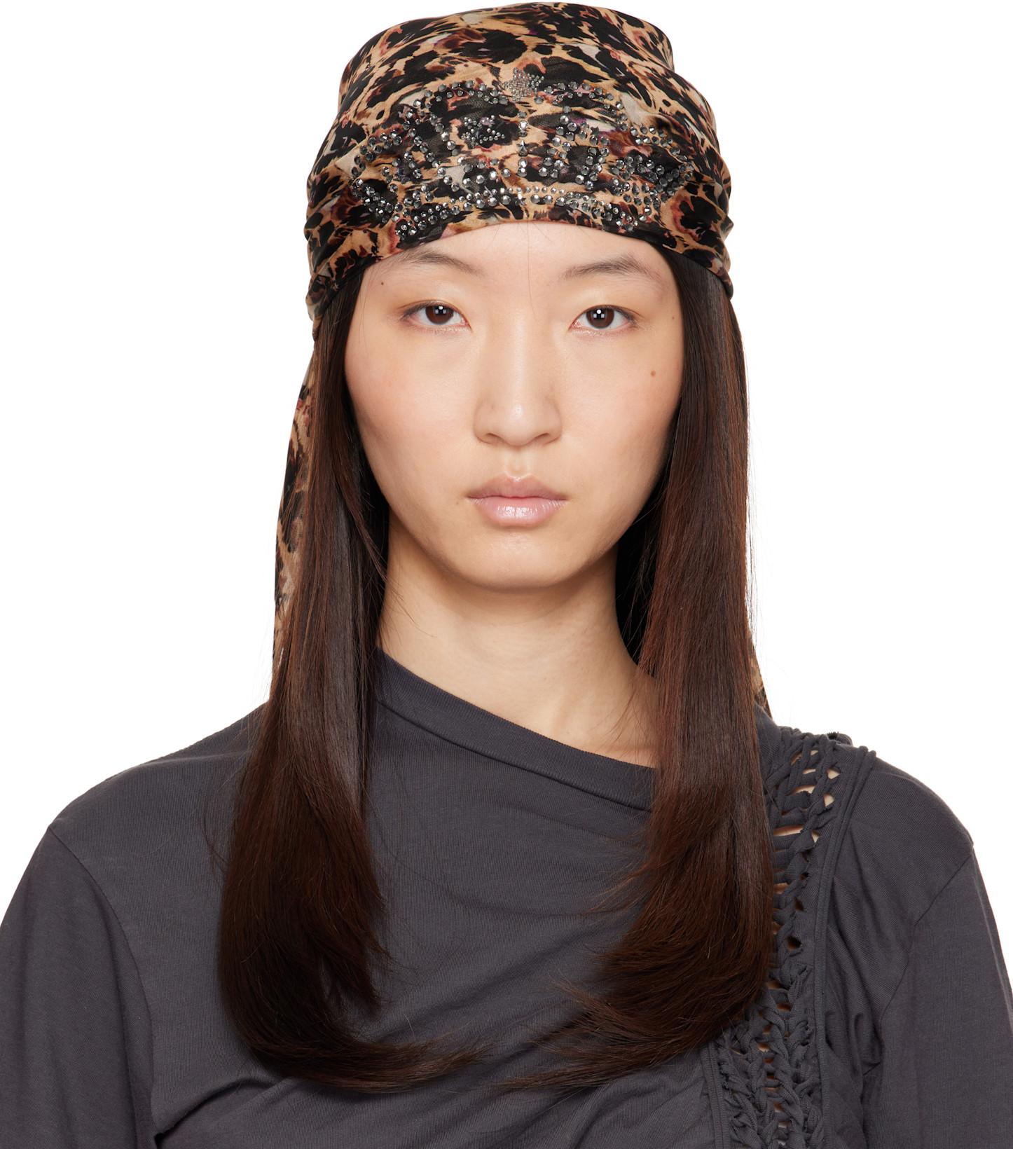 Brown Princess Foulard Scarf by COLLINA STRADA