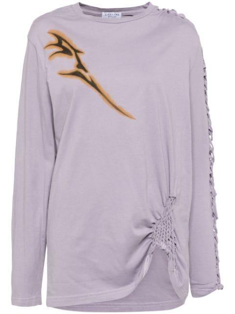 Mauve Tosh long shirt tee by COLLINA STRADA