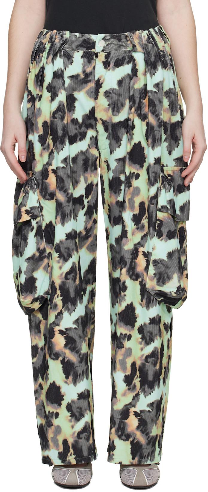 Multicolor Pleated Cargo Pants by COLLINA STRADA