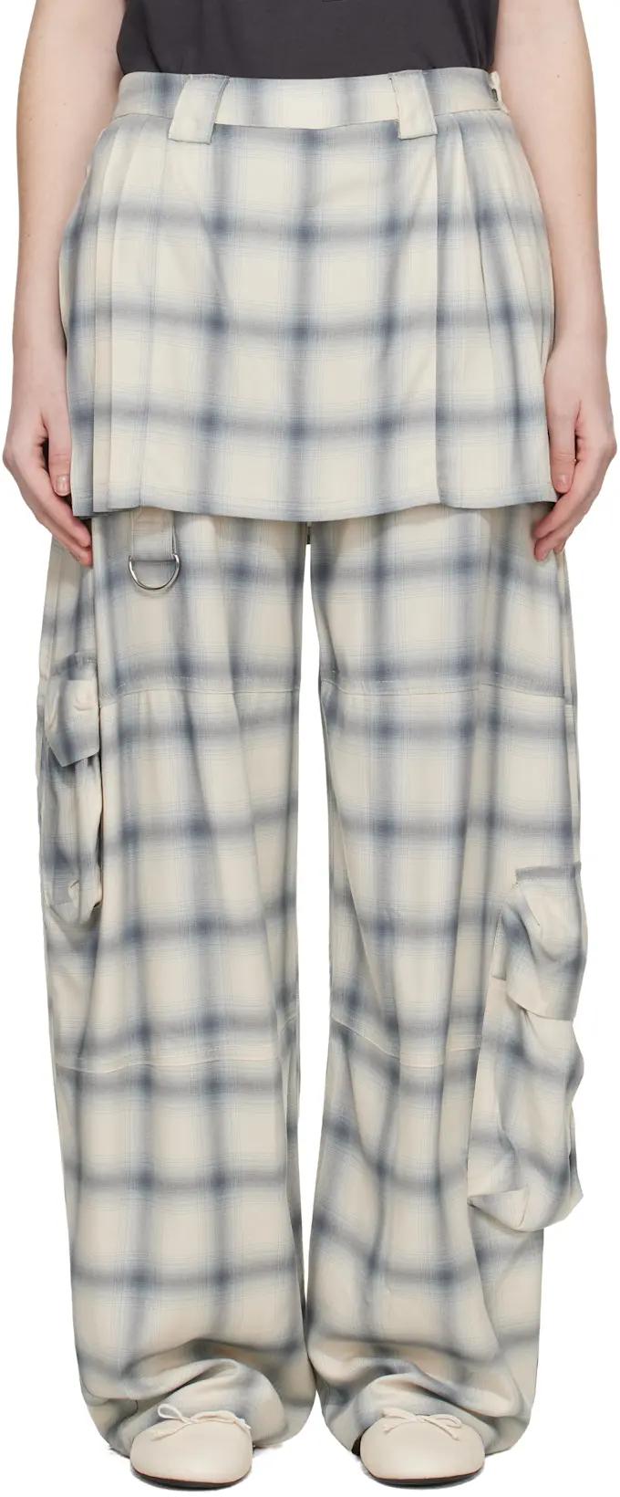 Off White Lawn Skirt Cargo Pants by COLLINA STRADA
