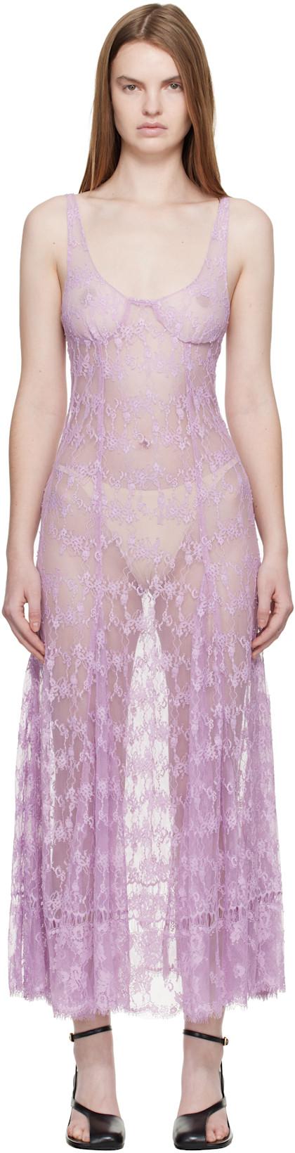 Purple Pamela Midi Dress by COLLINA STRADA