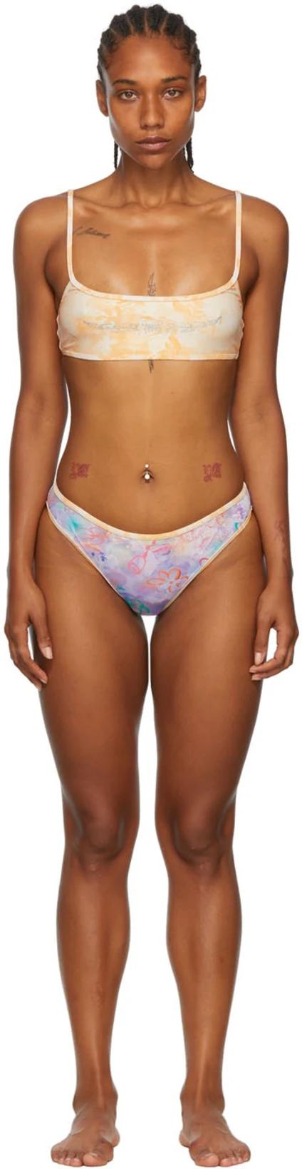 SSENSE Exclusive Beige Recycled Nylon Bikini by COLLINA STRADA