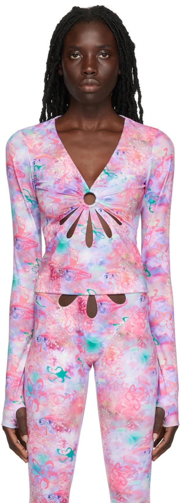 SSENSE Exclusive Pink Top by COLLINA STRADA