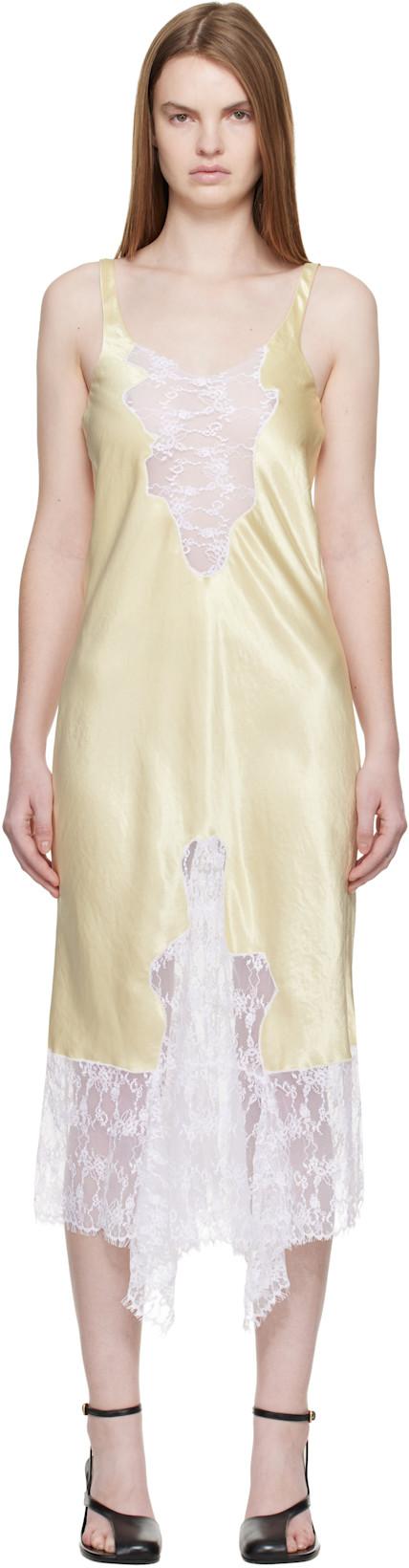 Yellow Anemone Midi Dress by COLLINA STRADA