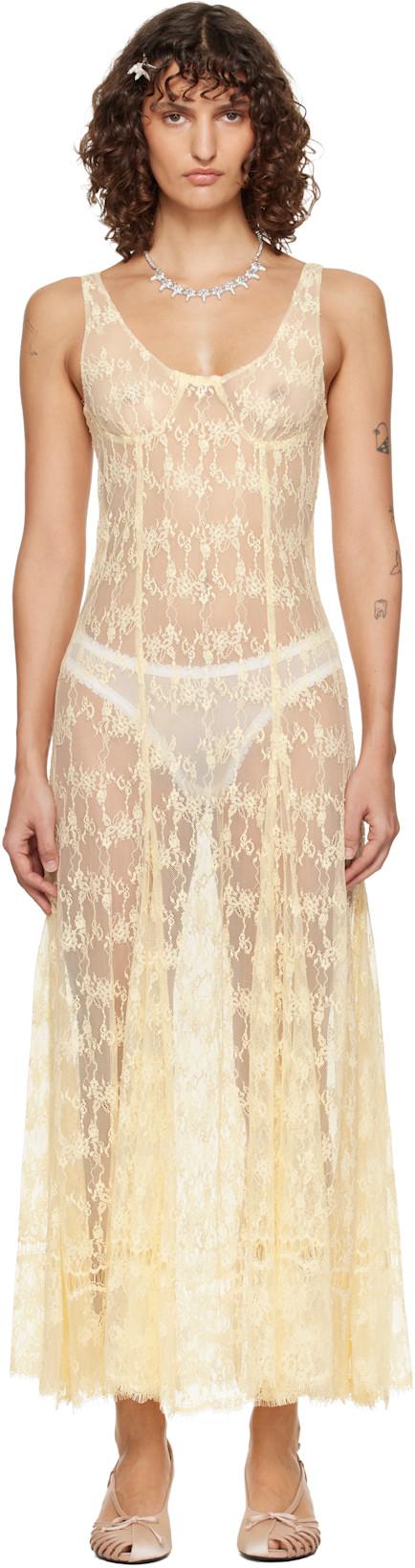 Yellow Pamela Maxi Dress by COLLINA STRADA