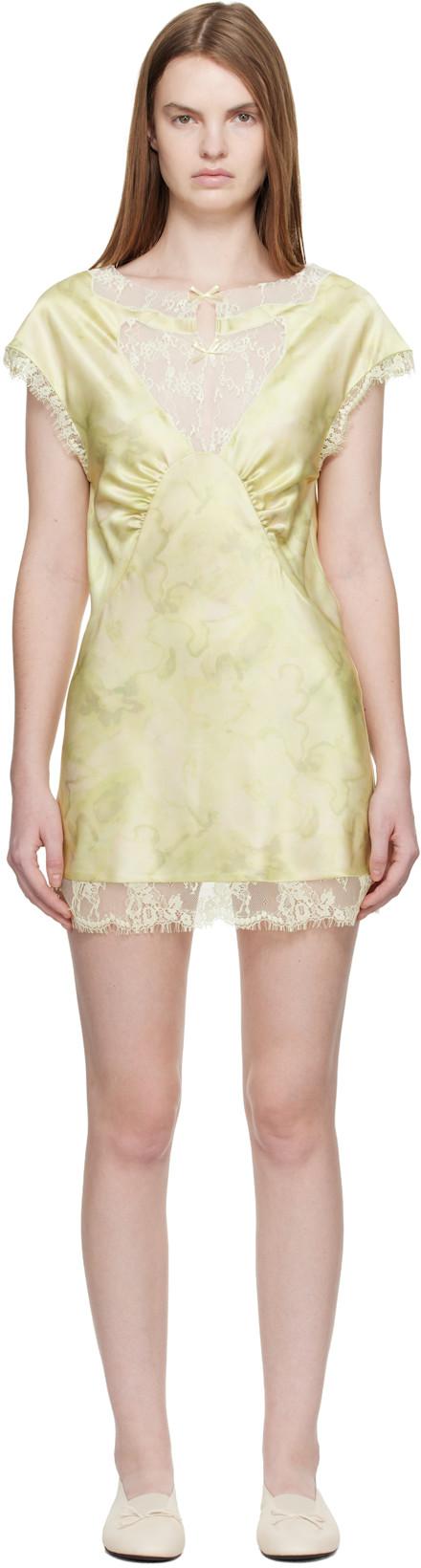 Yellow Waterlily Minidress by COLLINA STRADA