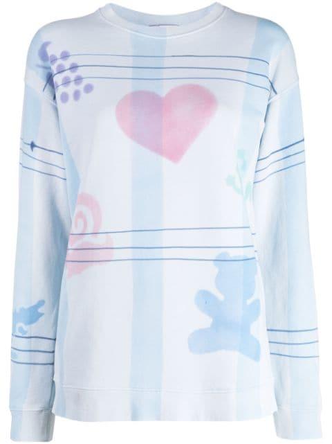 graphic-print cotton sweatshirt by COLLINA STRADA