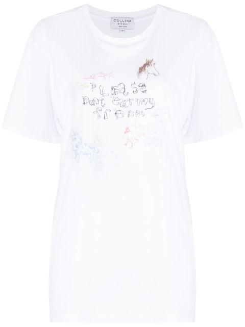 graphic-print organic cotton T-shirt by COLLINA STRADA