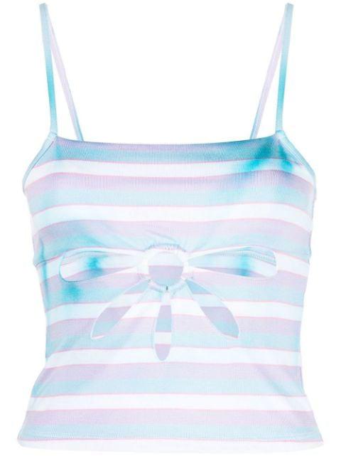 stripe-detail tank top by COLLINA STRADA