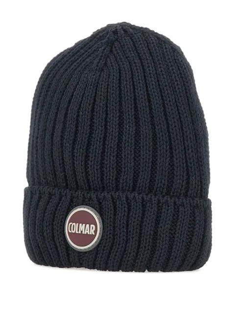 ribbed logo-patch beanie hat by COLMAR ORIGINALS