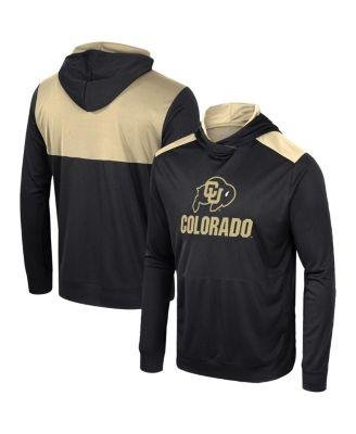 Men's Black Colorado Buffaloes Warm Up Long Sleeve Hoodie T-shirt by COLOSSEUM