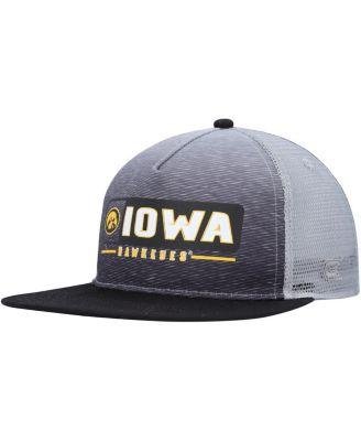 Men's Black, Gray Iowa Hawkeyes Snapback Hat by COLOSSEUM