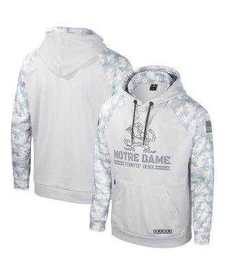 Men's Gray Notre Dame Fighting Irish OHT Military-Inspired Appreciation Ice Raglan Pullover Hoodie by COLOSSEUM