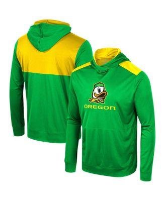 Men's Green Oregon Ducks Warm Up Long Sleeve Hoodie T-shirt by COLOSSEUM