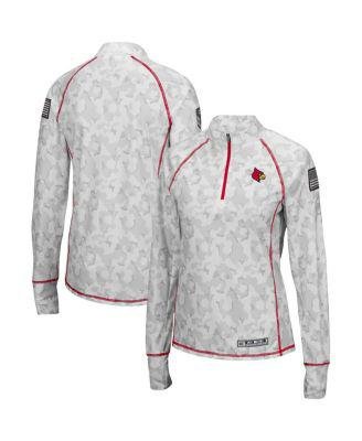 Women's White Louisville Cardinals OHT Military-Inspired Appreciation Officer Arctic Camo 1/4-Zip Jacket by COLOSSEUM
