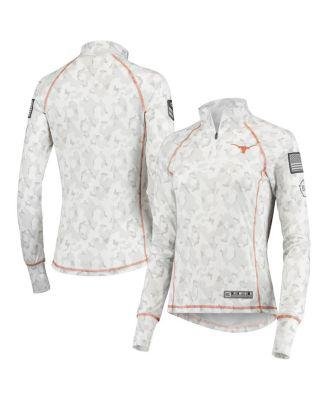 Women's White Texas Longhorns OHT Military-inspired Appreciation Officer Arctic Camo 1/4-zip Jacket by COLOSSEUM