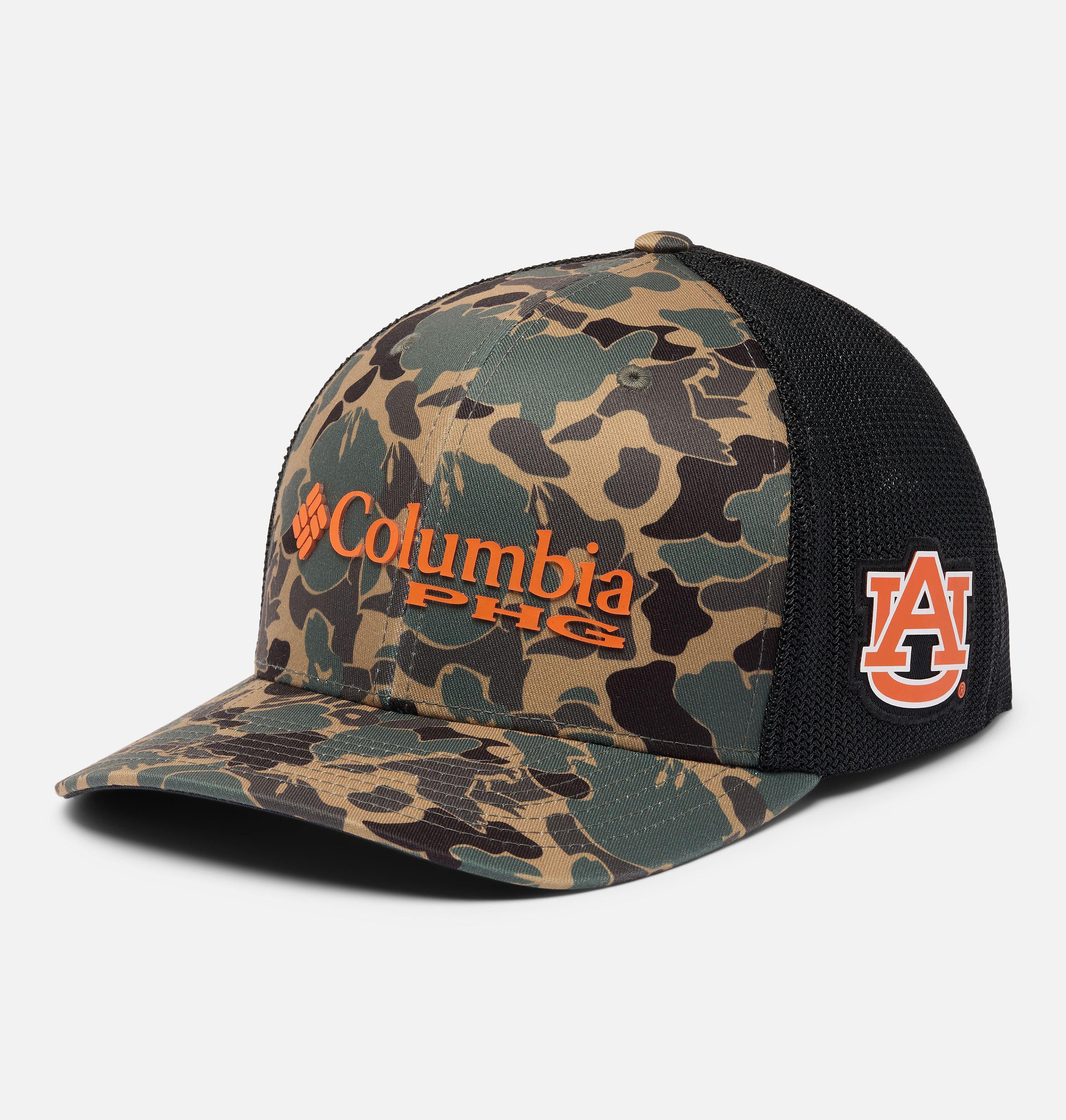 Columbia Collegiate PHG Camo Mesh Ball Cap - Auburn by COLUMBIA