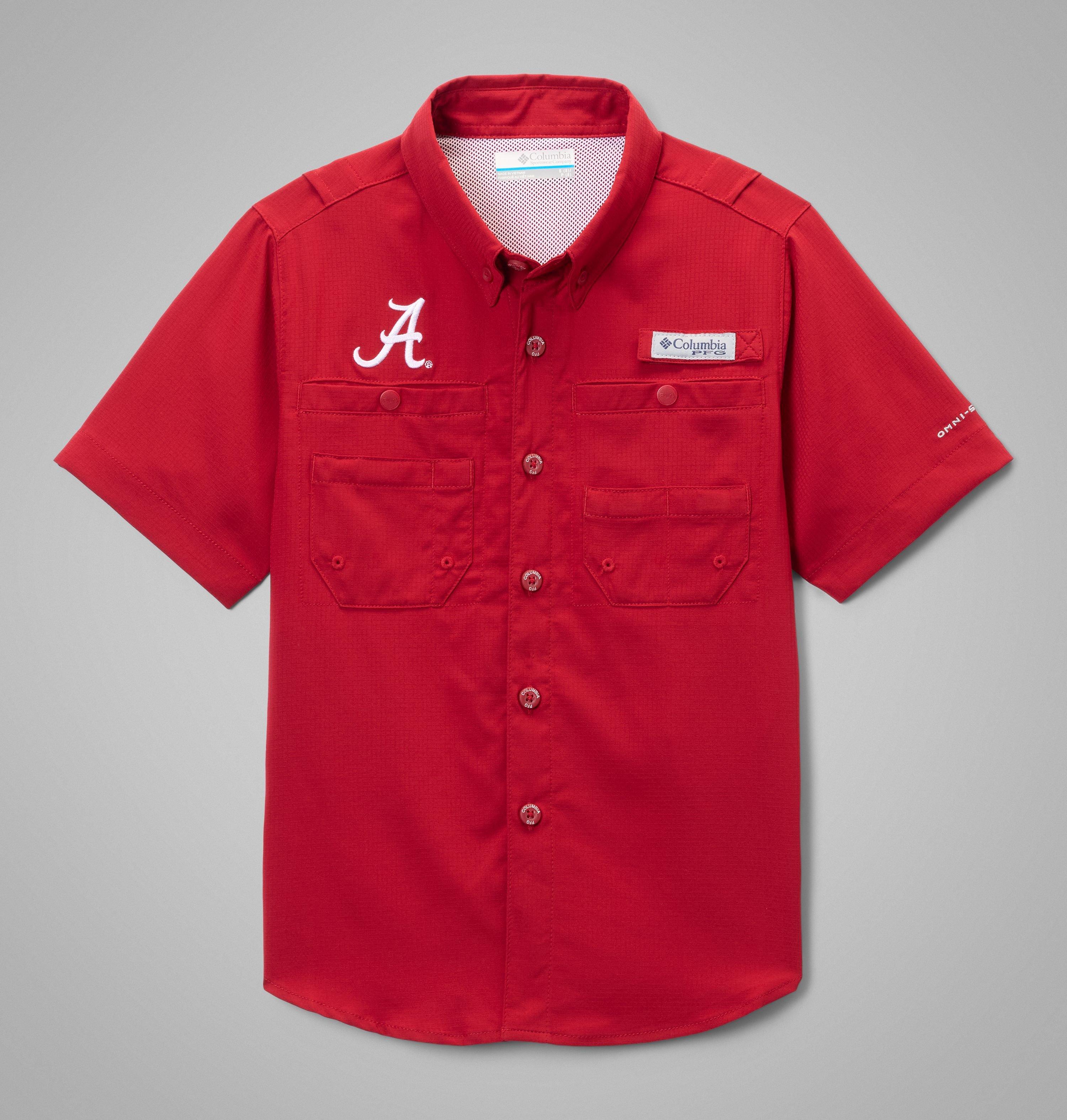 Columbia Kids' Collegiate PFG Tamiami Short Sleeve Shirt - Alabama by COLUMBIA