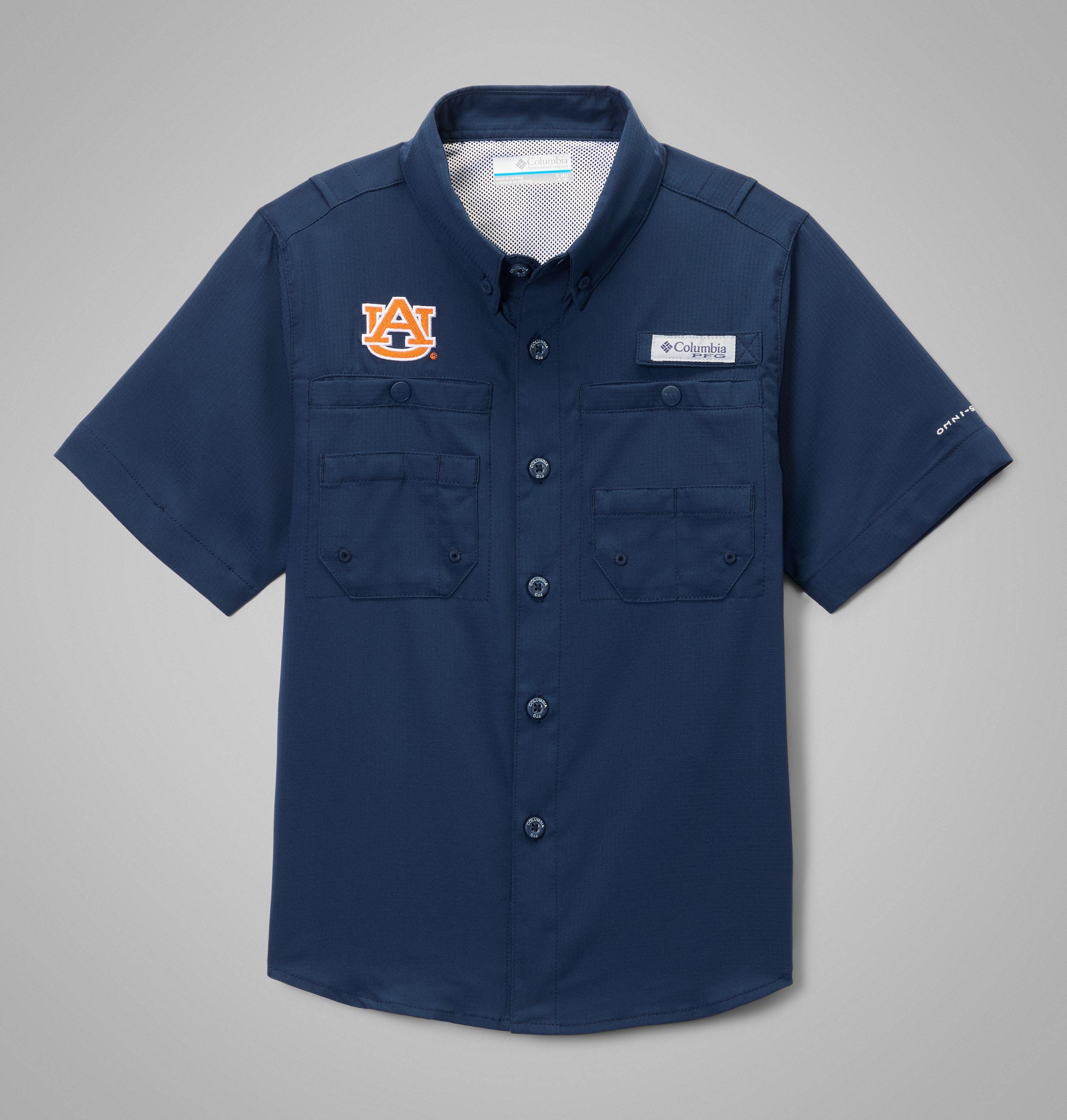 Columbia Kids' Collegiate PFG Tamiami Short Sleeve Shirt - Auburn by COLUMBIA