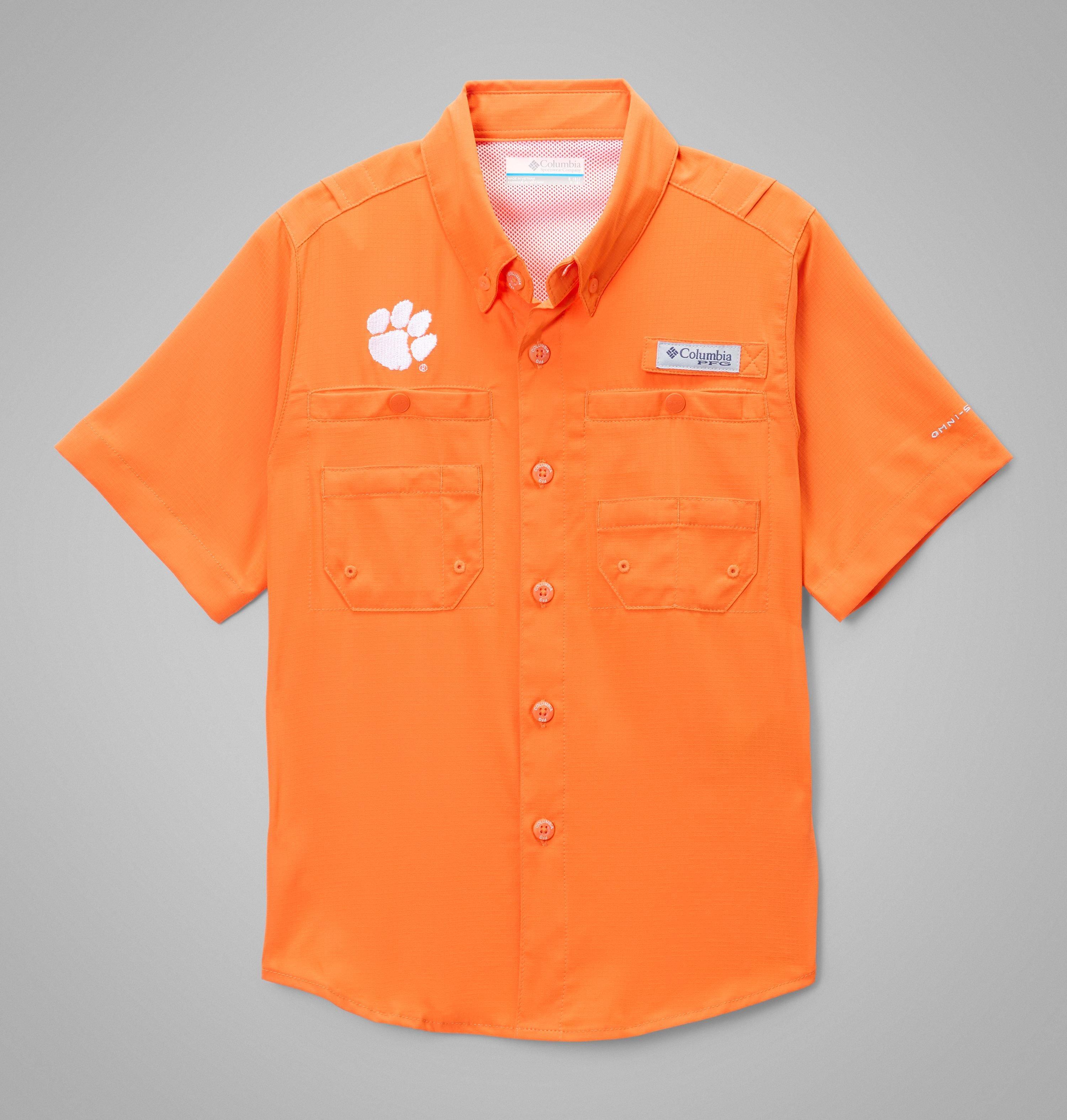 Columbia Kids' Collegiate PFG Tamiami Short Sleeve Shirt - Clemson by COLUMBIA