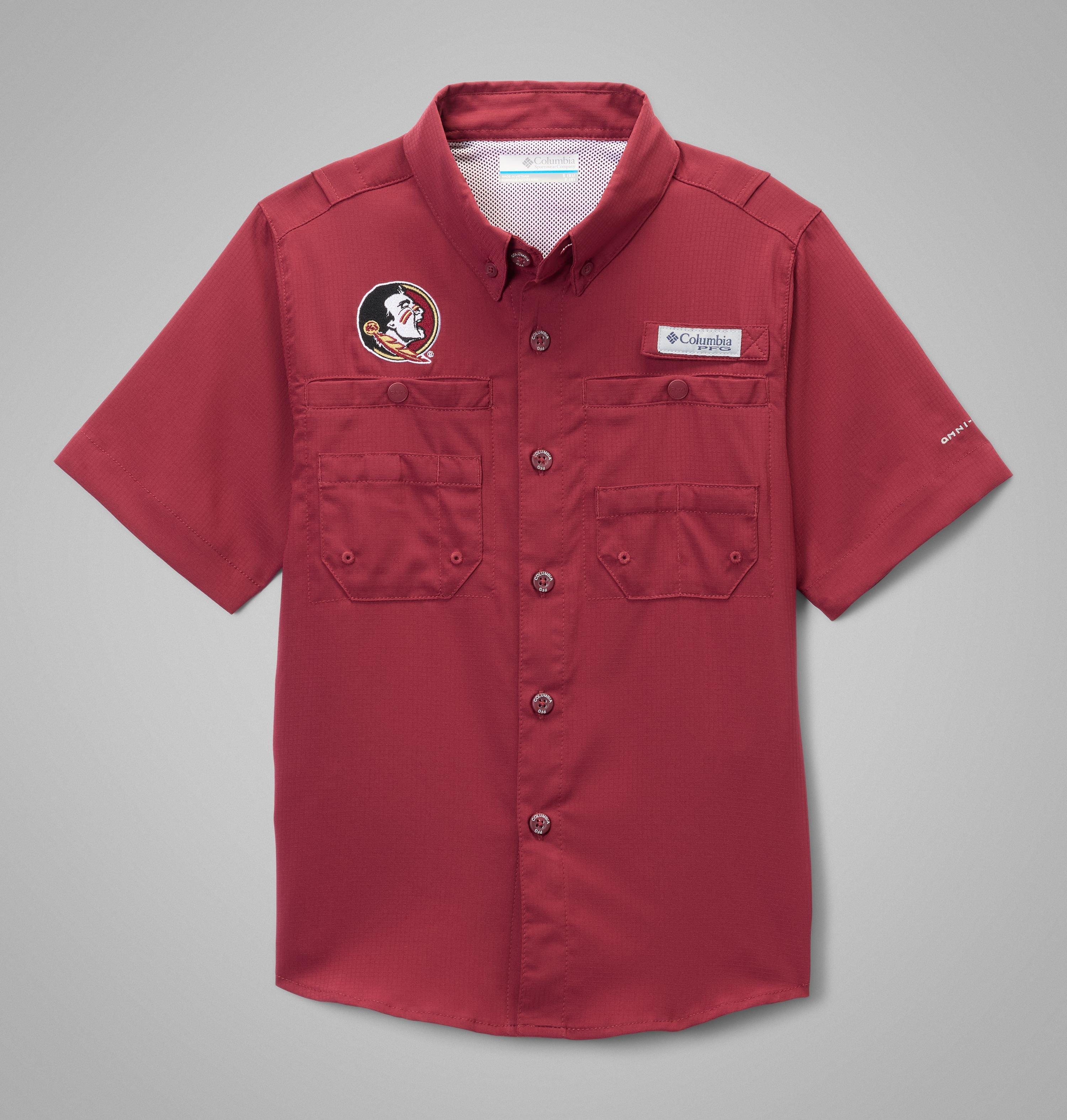 Columbia Kids' Collegiate PFG Tamiami Short Sleeve Shirt - Florida State by COLUMBIA
