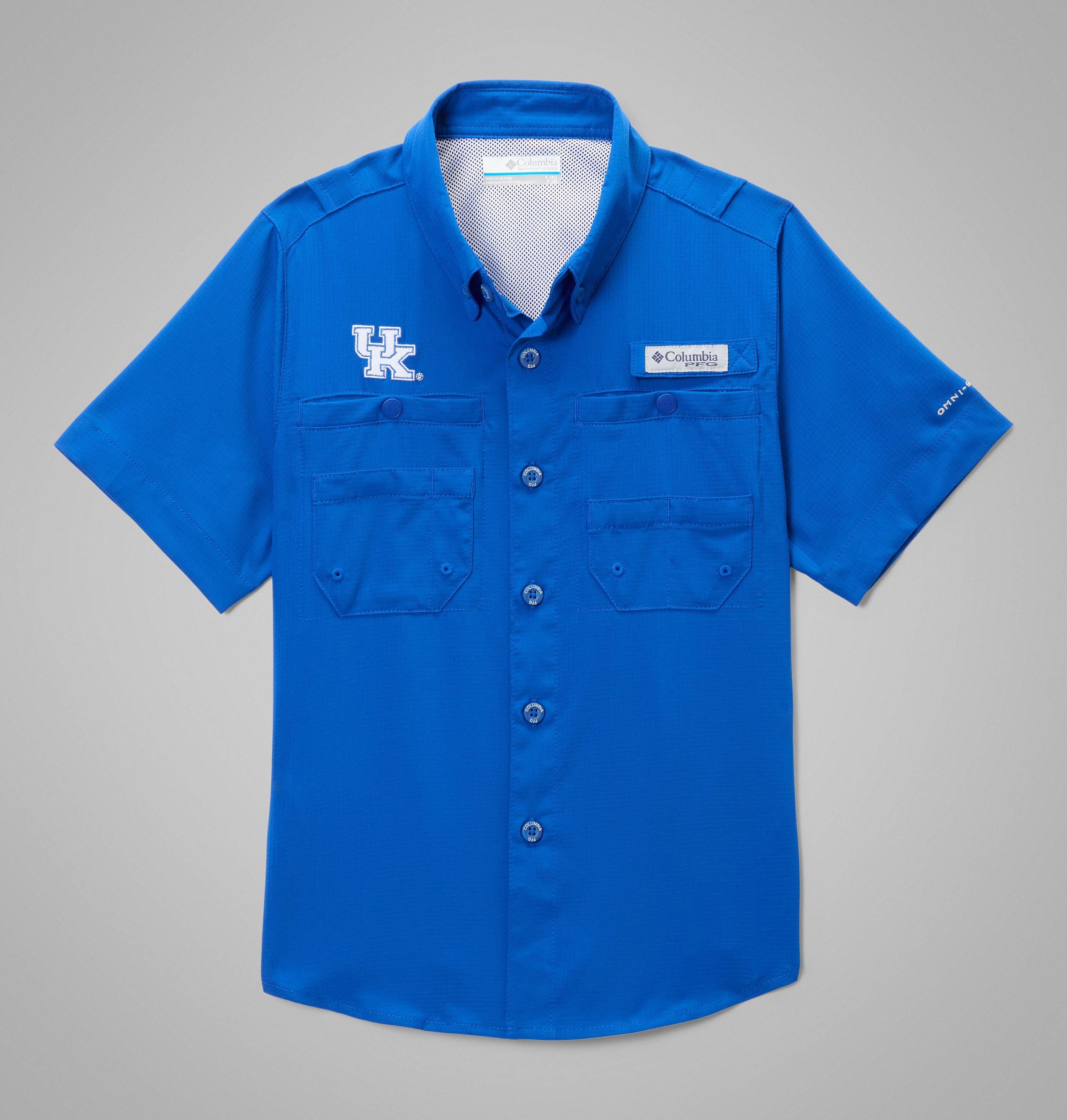 Columbia Kids' Collegiate PFG Tamiami Short Sleeve Shirt - Kentucky by COLUMBIA