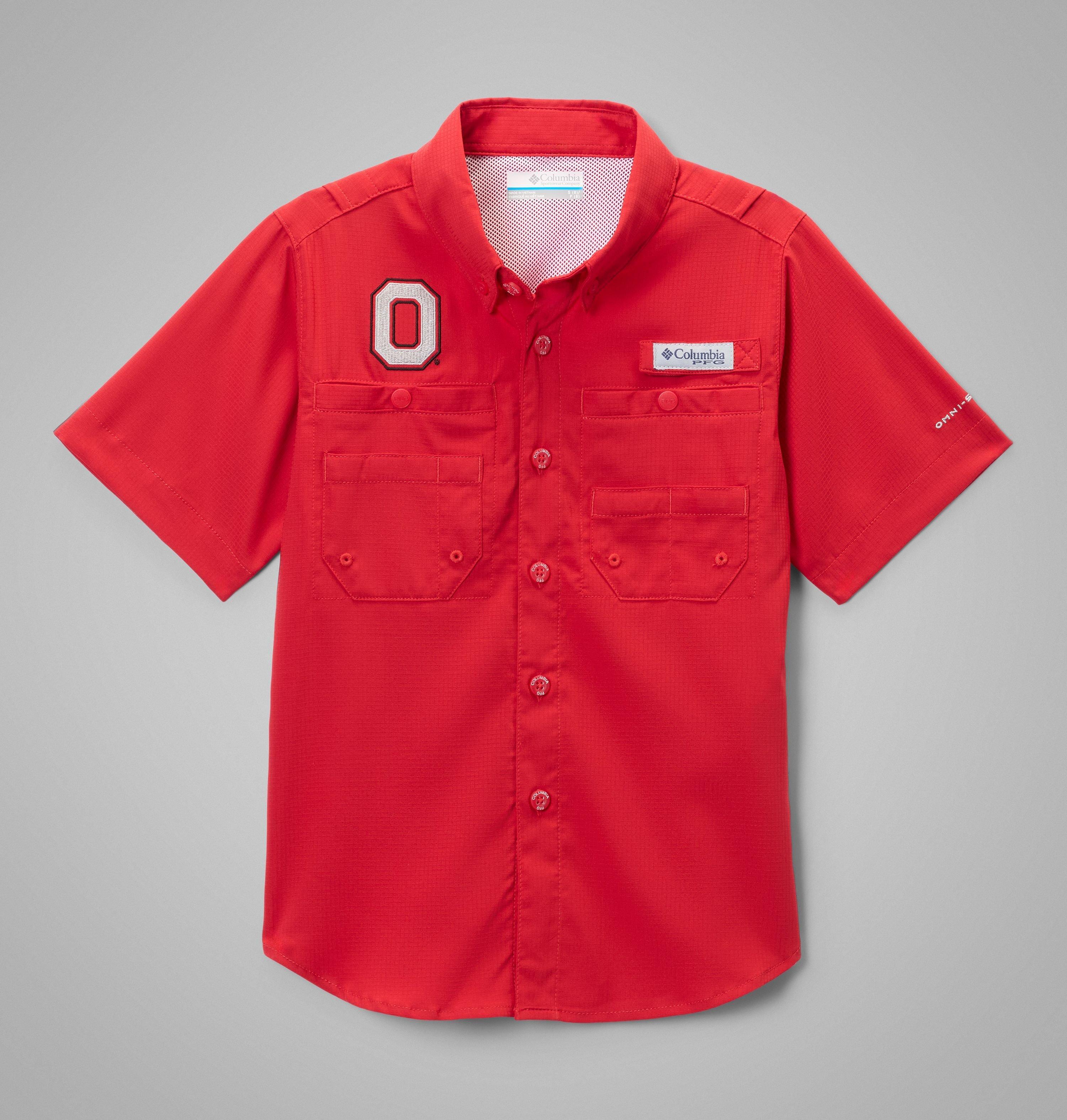 Columbia Kids' Collegiate PFG Tamiami Short Sleeve Shirt - Ohio State by COLUMBIA