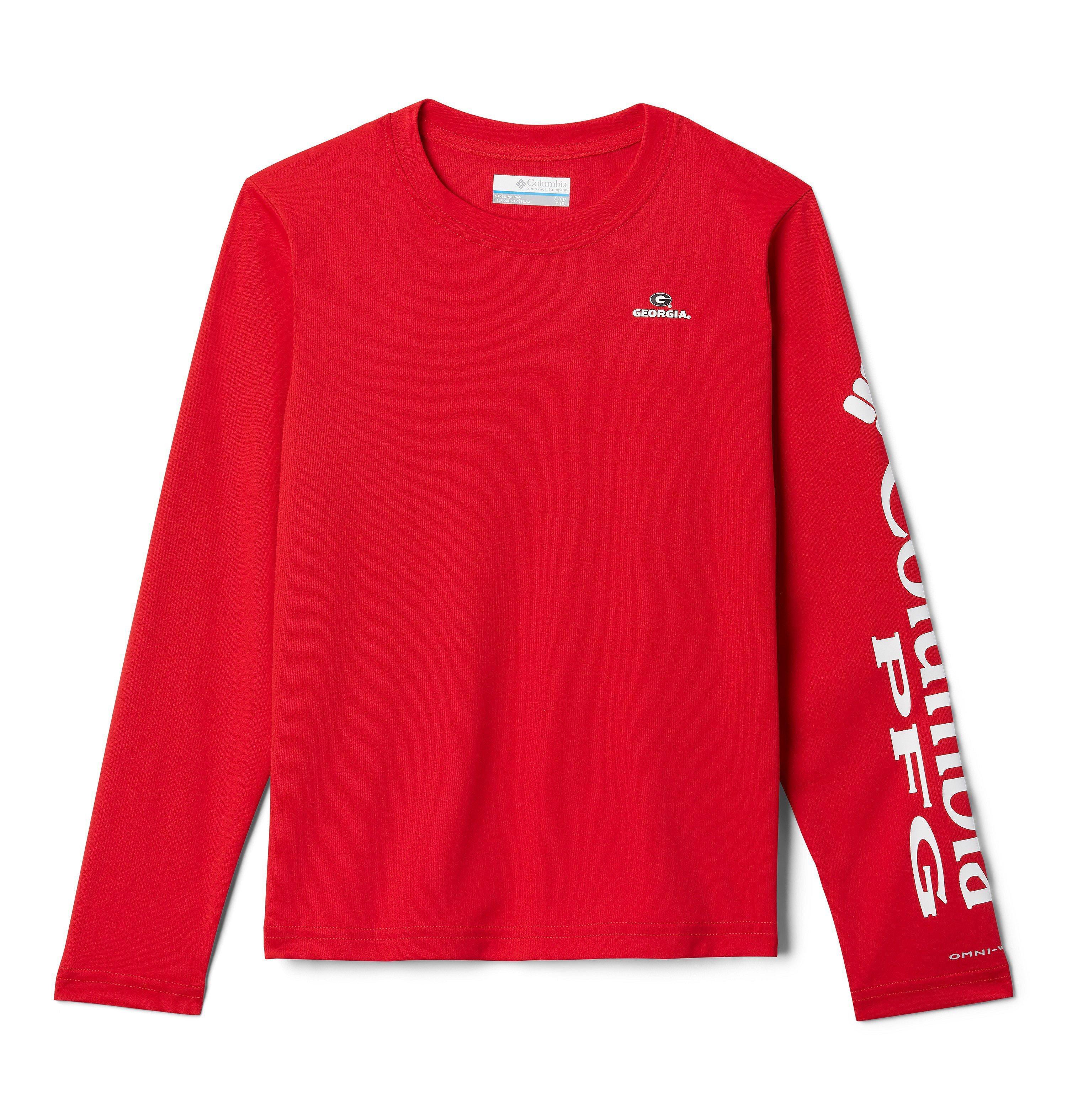 Columbia Kids' Collegiate PFG Terminal Tackle Long Sleeve Shirt - Georgia by COLUMBIA